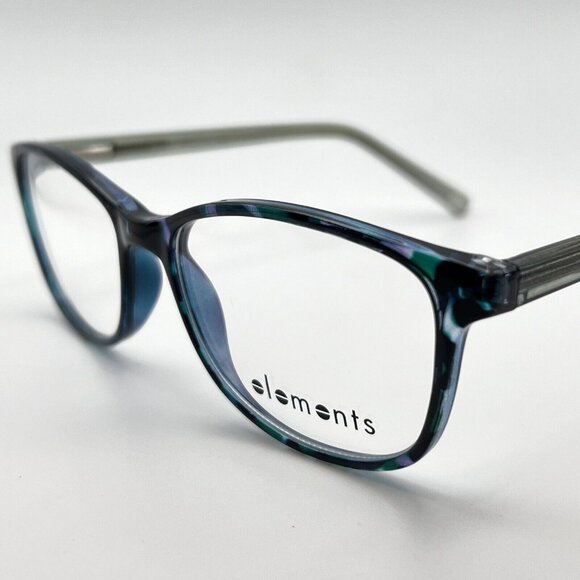 Elements Europa EL 406 C2 Cat Eye Eyeglass Frames Teal Blue Tortoise 53-16-140 main image 7